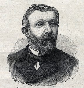 Portrét Alfreda Mezierese (1826-1915), francouzského literárního historika, novináře a politika. Rytina v "Le Petit Parisien" od Anonymous Anonymous