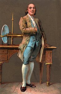 Portrét BENJAMINA FRANKLINA (1706-1790) Americký tiskař, vydavatel, vědec, vynálezce, státník a diplomat. Chromolitografie Soukromá sbírka od Anonymous Anonymous