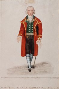 Portrét Dona Geronia v interpretaci Dennise, postava z Turka v Itálii, opera Gioachino Rossini od Anonymous Anonymous