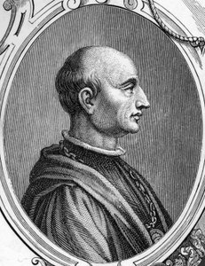 Portrét Gentile Belliniho (1429-1507), italského malíře. rytina z roku 1859 v „“ galeriích Evropy - Itálie „“ od armengauda. Soukromá sbírka. od Anonymous Anonymous