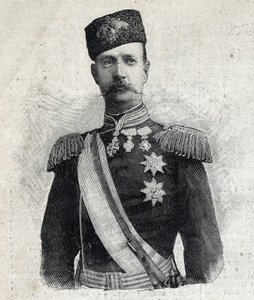 Portrét řeckého krále Jiřího I. (1845-1913). Rytina „“Le Peute Parisien““ od Anonymous Anonymous