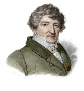 Portrét Georgese Cuviera (1764-1832), francouzského paleontologa v knize „Portréty a historie užitečných mužů: muži a ženy všech zemí a za všech podmínek, kteří získali práva na uznání mužů“ publikované a propagované Societe Mo od Anonymous Anonymous