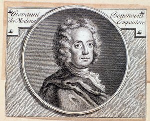 Portrét italského barokního skladatele a violoncellisty Giovanniho Battisty Bononciniho (rytina. 18. století) od Anonymous Anonymous