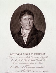 Rytina portrétu italského skladatele Bonifazia Asioliho (1769-1832). 19. století. Soukromá sbírka od Anonymous Anonymous