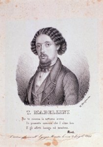Portrét italského skladatele Theodora Mabelliniho (1817-1897) Rytina. 1843. Milánská soukromá sbírka od Anonymous Anonymous