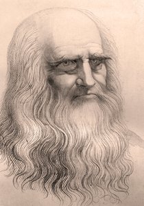 Portrét Leonarda Da Vinci (Leonard de Vinci) (1452 - 1519) z jeho autoportrétu. od Anonymous Anonymous