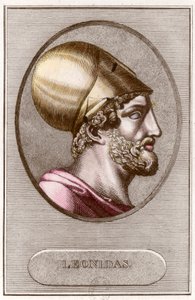 Portrét Leonidase 1., krále Sparty z let - 491 a - 480. Rytina. Soukromá sbírka. od Anonymous Anonymous