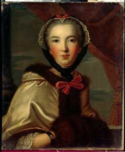 Portrét Louise Henriette de Bourbon Conti, mademoiselle de Conti, vévodkyně z Orleans (1752-1759) Anonymní obraz z 18. století. Ztlumit. 0,7x0,6 m Versailles, musee du chateau. od Anonymous Anonymous