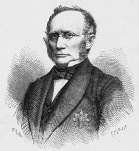 Portrét Ludwiga Windthorsta (1812-1891), německého katolického politika. Rytina v „Katolické misie v XIX. století“ od Louis-Eugene (Louis Eugene) Louveta. soukromá sbírka. od Anonymous Anonymous