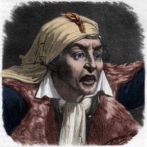 Portrét Marata (1743-1793) - portrét Jean-Paul (Jean Paul) Marat (1743-1793), politik, francouzský novinář - Rytina v „Histoire des Girondins“ od Alphonse de Lamartine (1790-1869) 1865-1866 - soukromá sbírka od Anonymous Anonymous