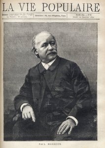 Portrét Paula Meurice (1818-1905), francouzského spisovatele. Gravírování v „Populárním životě““ od Anonymous Anonymous