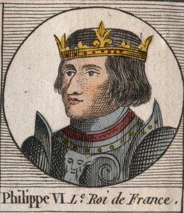 Portrét Filipa VI. z Valois (1294 - 1350), krále Francie - Filip VI. z Valois (1293-1350) Král Francie - rytina z „Instruction sur l