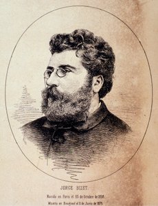 Portrét anglického skladatele Georgese Bizeta (kresba podle fotografie od Anonymous Anonymous