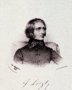 Portrét maďarského skladatele Franze Liszta (1811-1886) Rytina. 19. století. Milánská soukromá sbírka od Anonymous Anonymous