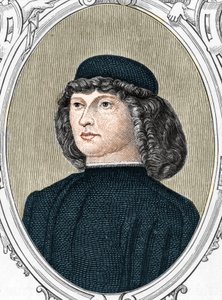 Portrét italského malíře Giovanniho Belliniho řekl il Giambellino (1425/1433-1516), rytina z roku 1859 v „“ galeriích Evropy - Itálie“ od Armandauda. Soukromá sbírka. od Anonymous Anonymous