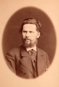Portrét umělce Ivana Nikolajeviče (Nikolajeviče) Kramského (1837-1887). Foto albuminu od Anonymous Anonymous