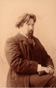 Portrét umělce Vasilli Ivanoviče Sourikova (Vasily Surikov ou Vassili Surikow) (1848-1916). Foto albuminu od Anonymous Anonymous