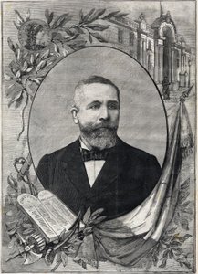 Portrét nového francouzského prezidenta Emila Loubeta (1838-1929) zvoleného 18. února 1899. Rytina. V „Malé Paříži“ od Anonymous Anonymous