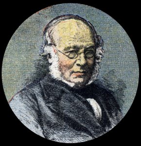 Poštovní historie: Portrét sira Rowlanda Hilla (1795-1879), u zrodu poštovní reformy v roce 1839. Detail „“Le petit journal““ z 15. 4. 1920. Soukromá sbírka od Anonymous Anonymous
