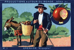 Produkce po celém světě: Granada ve Španělsku. Chromolitografie z roku 1933 v „Album Josepha-Milliata““ od Anonymous Anonymous