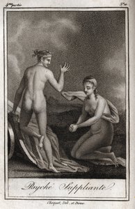 Psychické žebrání. Rytina z roku 1819 v „Lettres a Emilie sur la mythologie“ od Charlese Alberta Demoustiera (1760-1801). Soukromá sbírka. od Anonymous Anonymous