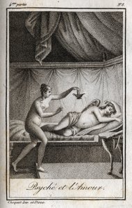 Rytina Psyche a Cupid z roku 1819 v „Dopisech Emilii o mytologii“ od Charlese Alberta Demoustiera (1760-1801). Soukromá sbírka. od Anonymous Anonymous