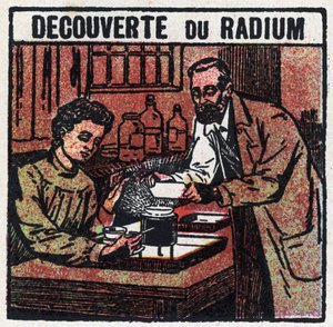 Radium: radium objevili Pierre (1859-1906) a Marie Curie (1867-1934) v roce 1898. Anonymní ilustrace z roku 1925. Soukromá sbírka. od Anonymous Anonymous