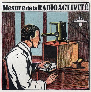 Radium: měření radioaktivity. Anonymní ilustrace z roku 1925. Soukromá sbírka. od Anonymous Anonymous