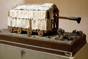 Rekonstrukce beliéru, válečné mašinérie kartáginského původu a poté přijaté římskými legionáři. Římské Museo della Civilta Romana od Anonymous Anonymous