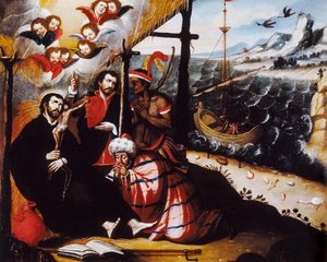 ""Reprezentace svatého Francoise Xaviera (1506-1552), jezuitského misionáře spoluzakladatele Společnosti Ježíše a patrona misií"" Anonymní obraz. od Anonymous Anonymous
