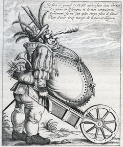Satira proti Matyáši Gallasovi (1584-1647), generálovi císařské armády za třicetileté války, po jeho penzionování v roce 1636. Rytina 17. stol. Soukromá sbírka. od Anonymous Anonymous
