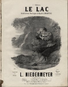 Noty pro „“ Le Lac „“ Meditation Poetique od Alphonse de Lamartine, hudba od Abrahama, Louis Niedermeyer Private Collection. od Anonymous Anonymous