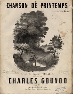 Noty k textu „“ chanson de printemps““ od Eugene TOURNEUX hudba od charlese GOUNODA. Soukromá sbírka. od Anonymous Anonymous