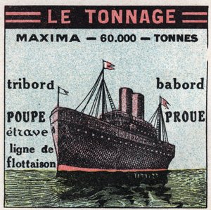 Lodě a lodě: tonáž. Anonymní ilustrace z roku 1925. Soukromá sbírka. od Anonymous Anonymous