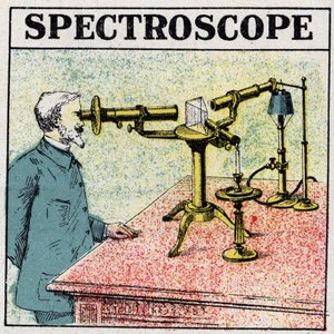 Spektrální analýza: spektroskop. Anonymní ilustrace z roku 1925. Soukromá sbírka. od Anonymous Anonymous