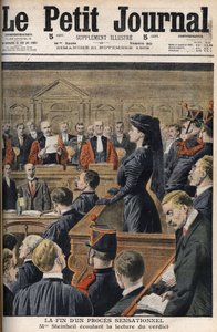 Případ Steinheil: Marguerite Steinheil (1869-1954) naslouchající čtení rozsudku - Le Peiny Journal, listopad 1909 od Anonymous Anonymous