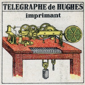 Telegraph: elektrická telegrafní tiskárna od Davida Edwarda Hughese (1831-1900). Anonymní ilustrace z roku 1925. Soukromá sbírka. od Anonymous Anonymous