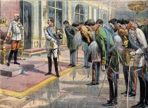 Jubileum od Františka Josefa I. (1830-1916) rakouského císaře. Rytina z novin ""Le Petité Parisien"" od Anonymous Anonymous