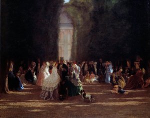 Ulička letáků do Tuileries pod druhou říší. Anonymní malování od Anonymous Anonymous