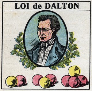 Atomy: Zákon Johna Daltona (1766-1844). Anonymní ilustrace z roku 1925. Soukromá sbírka. od Anonymous Anonymous