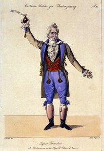 Bas Giuseppe Frezzolini (1789-1861) interpretující doktora Dulcamara v opeře „Nápoj lásky“ (L