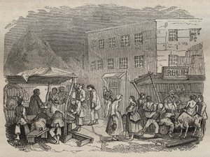 Jídelna bagne de Rochefort v 19. století. Rytina do „Historie trestanců od jejich vzniku po současnost“ (1877) od Pierra Zacconeho (1817-1895) (Colonia Penale - Trestná kolonie) Soukromá sbírka. od Anonymous Anonymous