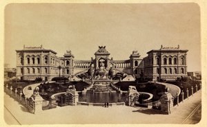 Město Marseille a jeho okolí kolem 1885-1890: Palác Lonchamp (muzeum výtvarných umění), soukromá sbírka od Anonymous Anonymous