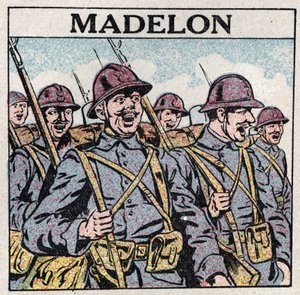 Účinky hudby: Francouzská píseň „La Madelon“ dodává odvahu armádě. Anonymní ilustrace z roku 1925. Soukromá sbírka. od Anonymous Anonymous