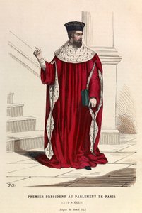 První předseda pařížského parlamentu v 16. století za vlády krále Jindřicha III. - První předseda pařížského parlamentu 16. století - soukromá sbírka od Anonymous Anonymous