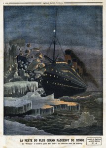 „“ Ztráta největšího parníku na světě: „Titanic““ se po srážce s ledovcem setměla, rytina v „“ Le Petit Journal“ dne 28. 4. 1912 od Anonymous Anonymous