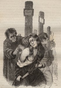 Značka ve věznici Rochefort v 19. století. Rytina do „Historie trestanců od jejich vzniku až po současnost“ (1877) od Pierra Zacconeho (1817-1895) (Colonia Penale - Trestná kolonie). Soukromá sbírka. od Anonymous Anonymous