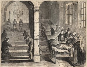 Viatica v toulonské věznici v 19. století. Rytina do „Historie trestanců od jejich vzniku až po současnost“ (1877) od Pierra Zacconeho (1817-1895) (Colonia Penale - Trestná kolonie). Soukromá sbírka. od Anonymous Anonymous