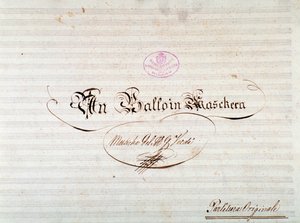 Titulní strana prvního vydání partitury Un ballo in maschera, opery Giuseppe Verdiho od Anonymous Anonymous