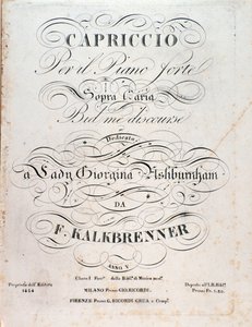 Titulní strana partitury Capriccia od F Kalkbrennera od Anonymous Anonymous